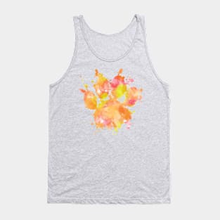 Watercolor Splash Dog Paw Print Tank Top